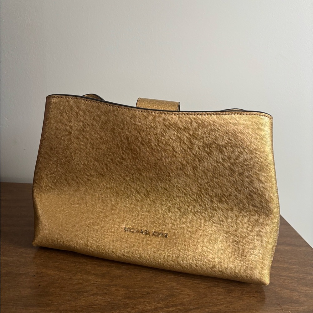 Michael Kors Shimmering Gold Cosmetic Bag